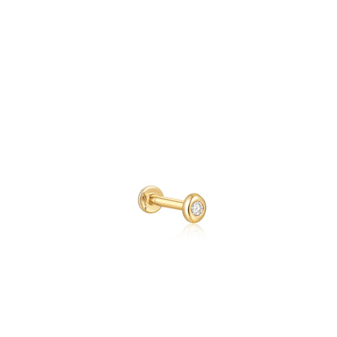 14kt Gold Magma Single Diamond Labret Earring